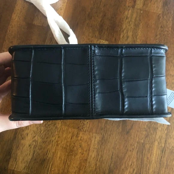 NWT $295 Coach Bowery Croc-Embossed Leather with Gold Crossbody Chain! - Picture 8 of 16